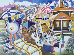 A Long Way from Home, Manzanar, Watercolor, 30 x 22