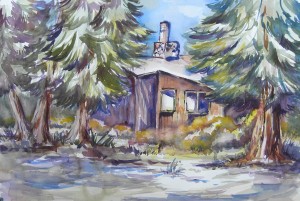 Cabin in Big Sur, CA - Plein Aire 1100-35-HLF 1500px
