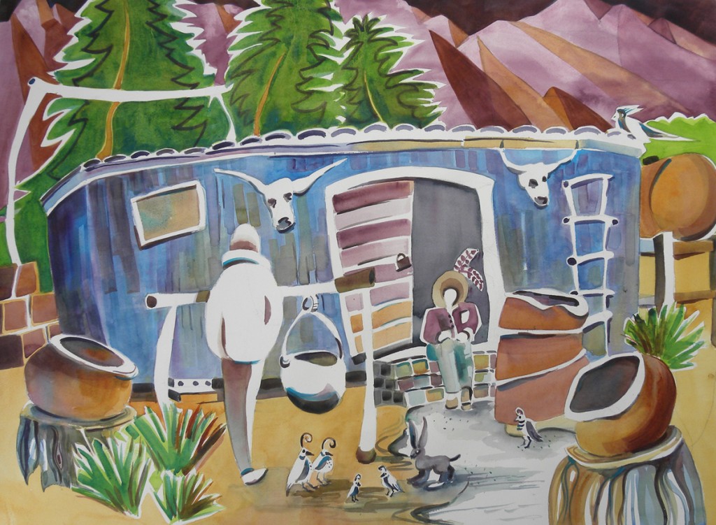 Camp Ranch Watercolor 15x22