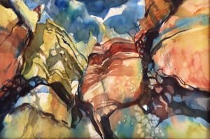 Canyon Walls, Watercolor, 15 x 22