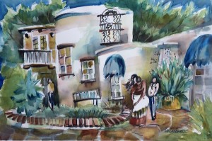 The Date, Watercolor, 22 x 15