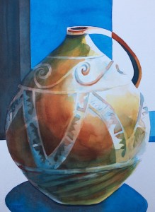 Urn, Watercolor, 11 x 15