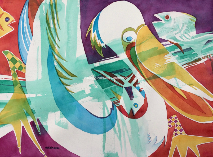 Wacky Pelican - Watercolor 22x30